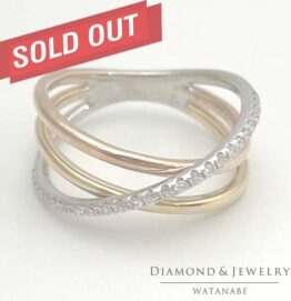 ダイヤモンド K18PG/YG/WG(3ゴールド) リング ポンテヴェキオ刻印有り