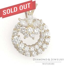 ダイヤモンド K18 ペンダントトップ ウォルサム(WALTHAM)刻印有
